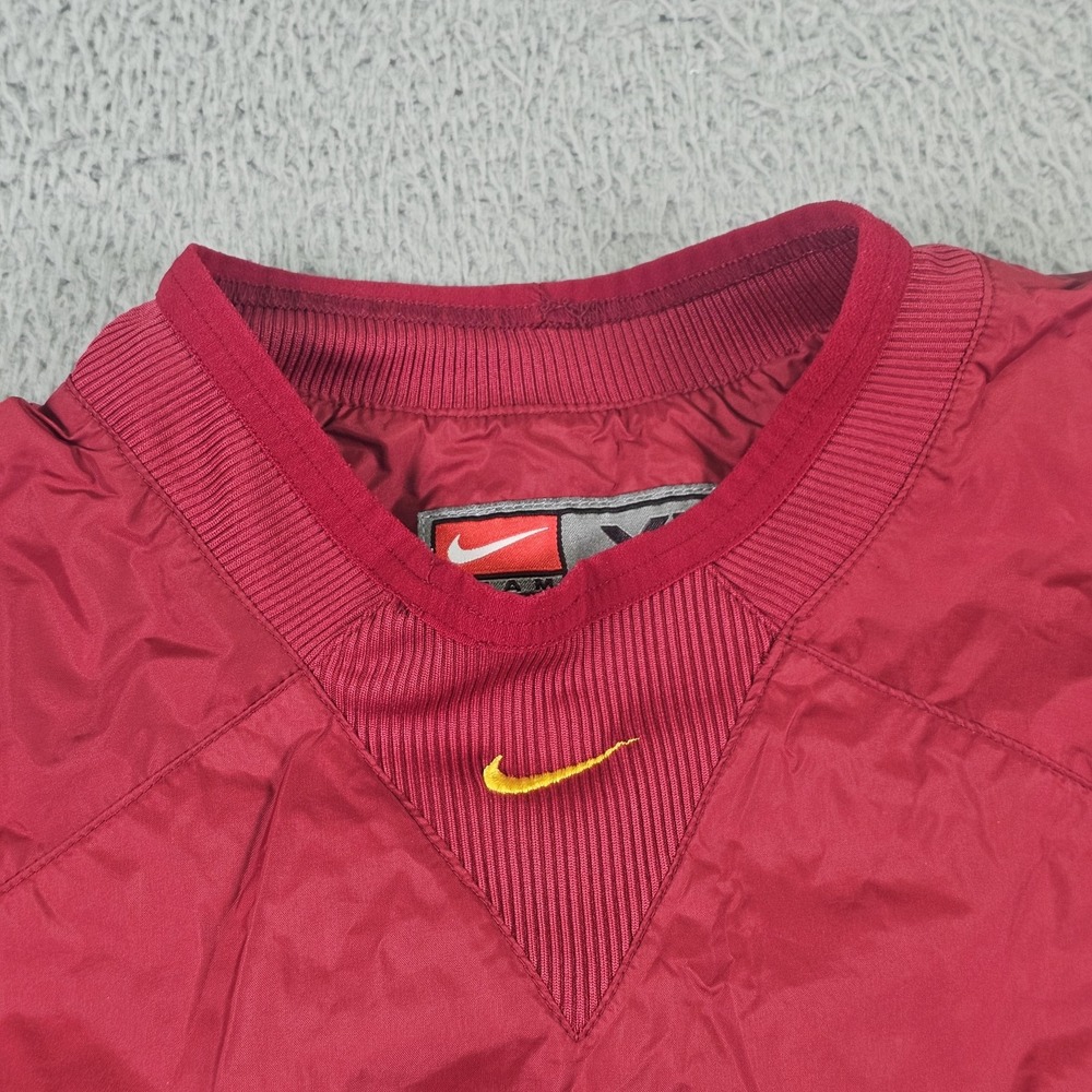 USC Trojans Jacket Mens XL Red NCAA Football Nike V Neck‎ Windbreaker Pullover - Picture 3 of 11